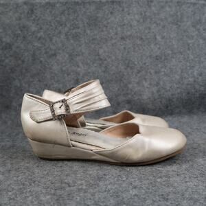 Little Angel Shoes Kids Girls 2 Dress Formal Low Wedge Heels Round Toe Buckle